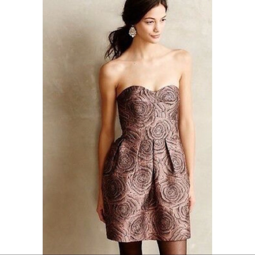 Anthropologie Hutch Candy Rose Jacquard Dress